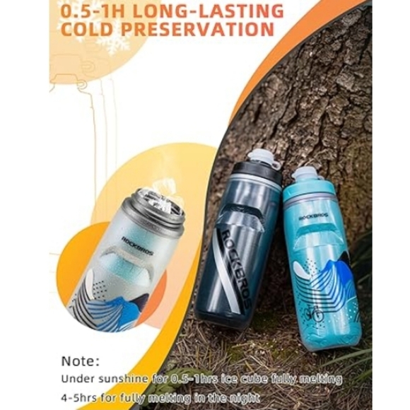 Bicycle Water Bottle 21oz for 5hrs Insulation Squeeze with Leakproof - Picture 5 of 8